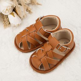 Sandals KIDSUN Baby Summer Sandals Infant Boy Girl Shoes Rubber Soft Sole Non-Slip Toddler First Walker Baby Crib born