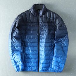 Men's Jackets Men's Waterproof Lock To Keep Warm Autumn And Winter Stand Collar Gradient Receive Cotton-padded Coat
