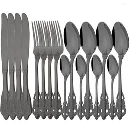 Dinnerware Sets 16Pcs/4set Cutlery Set Stainless Steel Sliverware Western Dinner Complete Knife Fork Coffee Spoon Flatware
