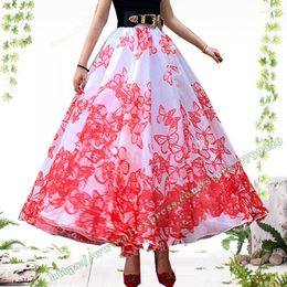 Skirts Female High-quality Butterfly Pattern Organza Puffy Ball Gown Tutu Evening Party Wedding Marry Long Maxi Skirt 2023 For Womens