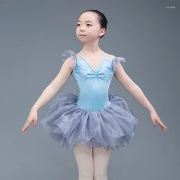 Stage Wear Girl Dance Dress Leotard For Ballet Supplies Baby Tutu Gymnastics Mesh Kid's Latin Tights