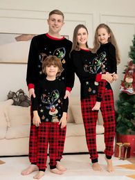 Familjsmatchande kläder julfamiljsmatchande kläder pyjamas kläder set hjort tryck mor barn dotter xmas familj look sömnkläder pajamas 231120