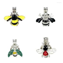 Pendant Necklaces 1PC/Lot Animal The Bees Beads Cage Jewelry Making Essential Oil Diffuser Pearl Locket Charm For DIY Necklace Women
