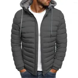 Men's Jackets Autumn/Winter Leisure Camping Plus Size Detachable Hat Filled Hooded Cardigan Drawstring Thick Warm Jacket Coat Top