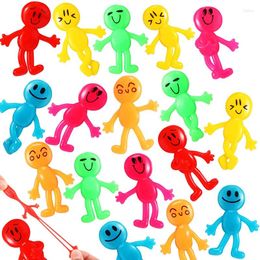 Party Favour 20pcs Colourful Smile Man Sticky Anxiety Relief Toys Kids Birthday School Prizes Christmas Gift Pinata Goodie Filler