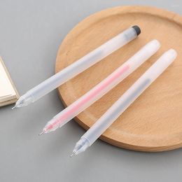 0.5mm Gel Pen Transparent Frosted Full Needle Tube Carbon Office Black Red Blue Exam Brush Stationery