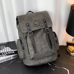 Backpack Man Laptop Leather Bag Fashion Backpacks Men Travel Pack Korean School Male
