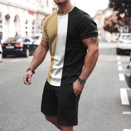 Men's Tracksuits 3D Short Sleeve Suit Shorts Beach Tropical HawaiianSS Body Sports Slim Fit Tan Custom Jackets for Men 230421