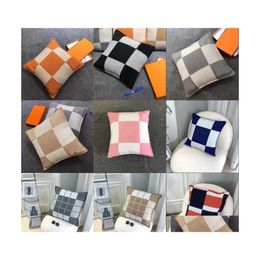Cushion/Decorative Pillow Letter Designer Bedding Home Room Decor Pillowcase Couch Chair Sofa Orange Car Thick Cashmere Cushion Mtis Dhfxa