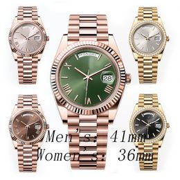 ro rols role DAY mens watches automatic machine 40mm lady 36mm woman Gold 904L stainless steel strap sapphire With diamond ST9 hidden folding buckle waterproof Dhgat