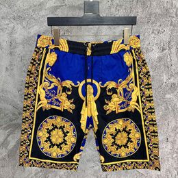 Men's Shorts Baroque Black And Gold Contrast Print Casual Beach Holiday Men's Hawaiian Streetwear Fashion Men Bermuda Short