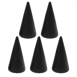 Jewelry Pouches 5Pcs Solid Rings Display Stands Cone Holder Finger Trinket Stand Stack Drop
