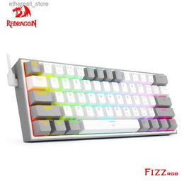 Keyboards REDRAGON Fizz K617 RGB USB Mini Mechanical Gaming Wired Keyboard Red Switch 61 Key Gamer for Computer PC Laptop detachable cable Q231121