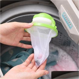 Other Laundry Products Home Floating Lint Hair Catcher Mesh Pouch Washing Hine Filter Bag Orange Blue Green W0198 Drop Delivery Gard Dhzes