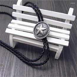 Bow Ties Bolo Tie The Latest Retro Shirt Chain Pentagram Round Card Poirot Led Rope Leather Necklace Long Hang