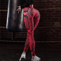 Active Pants Women Red Serpentine Fitness Leggings Jogging Outdoor Running Sportswear High Waist Casual Sexy Workout Trousers Bottom
