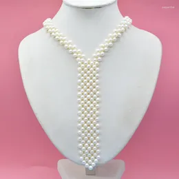 Choker Amazing White Freshwater Pearl Necklace Necktie Jewellery