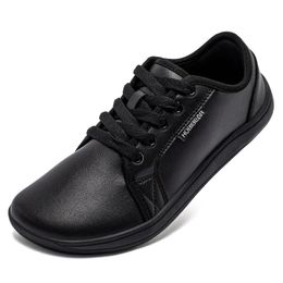 Dress Shoes HOBIBEAR Minimalist Unisex Wide Toe Barefoot Zero Drop Casual Leather Fashion Sneakers 231120