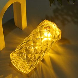 s Crystal Night Touch Projector LED Atmosphere Light Decor Christmas Room Decoration Home Table Lamp AA230421