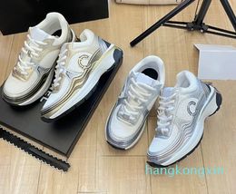 neakers Silver and gold laminate leather sneakers Fashion casual shoes Printed sneakers