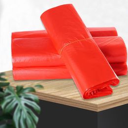 Trash Bags 100 PcsLot Red Portable Plastic Garbage Highcapacity Vest Type Thick Leak Proof Kitchen Waste Cleaning 230421