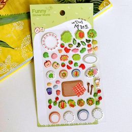 Gift Wrap Korean Origin Foam 3D Stickers Scrapbooking Material Cute Vegetables Fruits Shape Junk Journal Diary Card DIY Decoration Craft