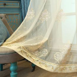 Curtain European Style Embroidery Luxury Window Decor Curtains For Living Dining Room Bedroom