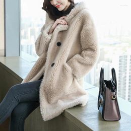 Women's Fur 2023 Winter Large Grain Sheep Sheared Fleece Coat Double-faced For Women
