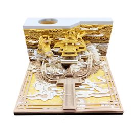 Christmas Decorations Chinese Dragon 3D Calendar The Laojun Mountain Building Model Notepad Good Luck Memo Fashion Office Home 231121