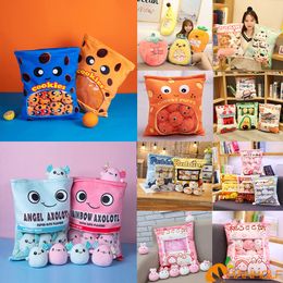 Plush Dolls A Plushie Bag Pudding Toys Cookie Puff Balls Mini t Axolotl Animals Doll Sakura Bunny Fruits Avocado Banana Candy Gift 230421