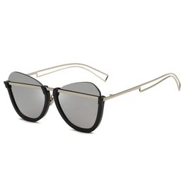 Sunglasses Stylish Shades For Women Gafas De Sol Mujer Sea Designer Trendy Half Rim Metal Plastic 8347OLOSunglasses
