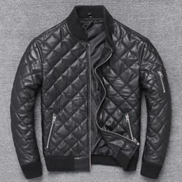 Mens Leather Faux YR!Brand winter warm leather jacketmen Soft sheepskin cotton coatWholesalesclassic casual cloth 231120