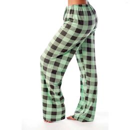 Women's Pants Women Casual Autumn Winter Colour Plaid Printed Full Length Long Trousers Sports Home Pyjama