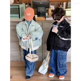 Jackets Children Clothing Kids Coat Korean Style Boys And Girls 2023 Winter Fashionable Double-sided Wear Jacket Baby Warm