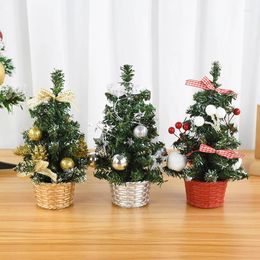 Christmas Decorations 20cm Artificial Tree Decoration Home Desktop Ornament Small 2024 Festival Party Decor Year Gift