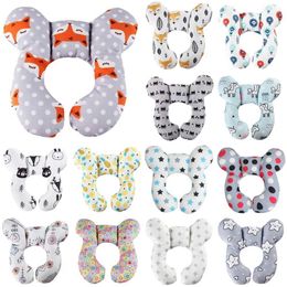 Pillows Newborn Neck Pillow Infant Head and Neck Support Pillow for Car Seat Travel Baby Cushion Soft U-shaped Children Car Headrest W0421