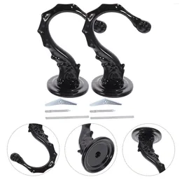 Hooks 2 Pcs Wrought Iron Hook Foldable Hangers Metal Ceiling Bracket Zinc Alloy Cup Screw