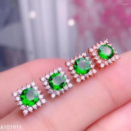 Stud Earrings KJJEAXCMY Fine Jewellery Natural Diopside 925 Sterling Silver Women Ear Studs Support Test Luxury