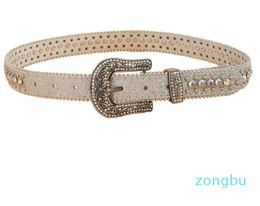 Belts Rhinestones PU Leathers Belt For Womens Jeans Girl Vintage Strap Waistband