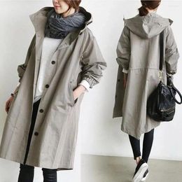 Women's Jackets Women Fashionable Outerwear Elegant Plus Size Trench Coats Lightweight Windproof For Double Breasted Mid-length