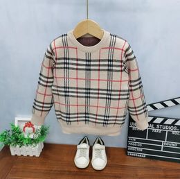 kids designer clothes plaid pullover baby boy Sweaters knitwear Jumper long sleeve children coat