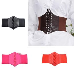 Belts Fashion Elastic Waist Cincher Sexy Corsets Bustiers Corset Wide Pu Leather Slimming Body Waistband For Women