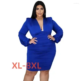 Plus Size Dresses 4xl 5xl 6xl 7xl 8xl Solid Color Layered Hip Wrap Sexy Large Dress