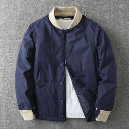 Men's Jackets Japanese Solid Colour Cotton Jacket Autumn/Winter Outdoor Casual Baseball Jersey Fashion Warm Street Clothing
