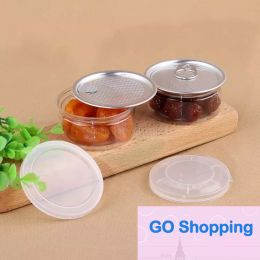 All-match clear plastic jars PET with metal lid airtight tin Can pull ring bho oi Concentrate Container food Herb Storage 58/100/120ML