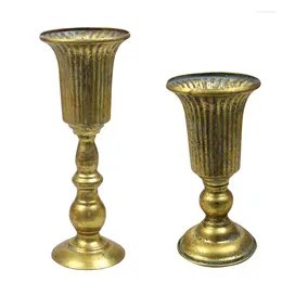 Vases Metal Trumpet Vase Gold For Centrepiece Wedding Reception Urn Mini Shaped Pedestal Anniversary