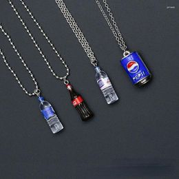 Pendant Necklaces 2023 Hip Hop Stereo Can Simulation Coke Bottle Necklace For Women Men Cute Fashion Couple Jewellery Party Gift