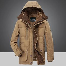 Mens Jackets winter cottonpadded mens medium and long plus fleece thickened clothes for young men leisure windproof 231120