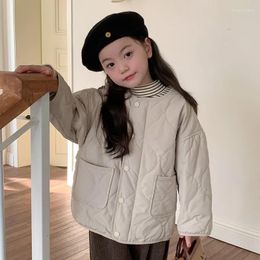 Down Coat Korean Loose Cotton Jacket Baseball Uniform 2023 Fall And Winter Models Children's Casual Clip Warm Top Girls