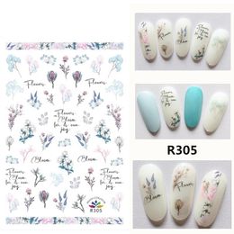 Nail Stickers & Decals Self-adhesive 3D For Nails Flowers Bud Stripe Art Decorations Small Size Fashion Women Girl Foil